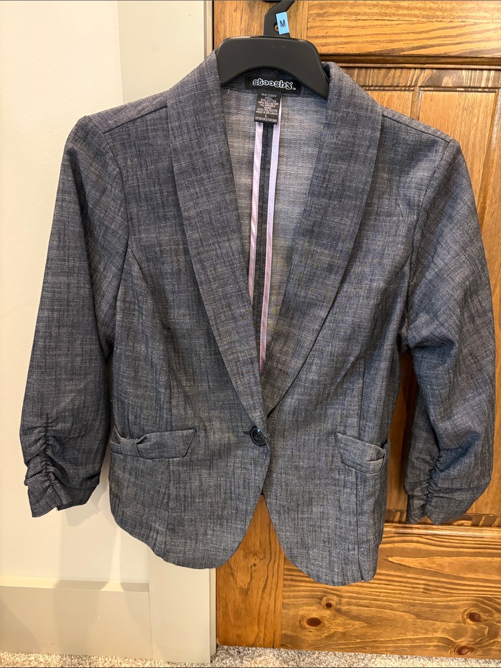 Stooshy Gray/Black Blazer - Size Jr. Large